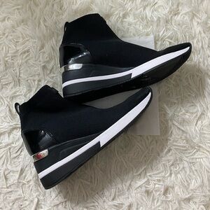 Michael Kors black wedge sneakers boot